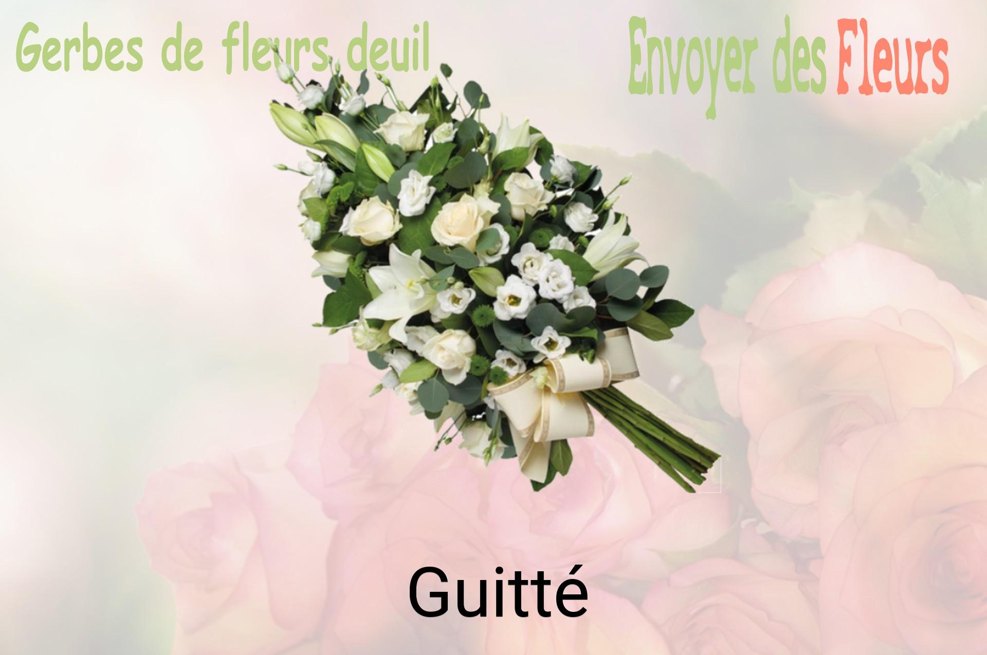 Gerbe de fleurs de deuil livrée à Guitté